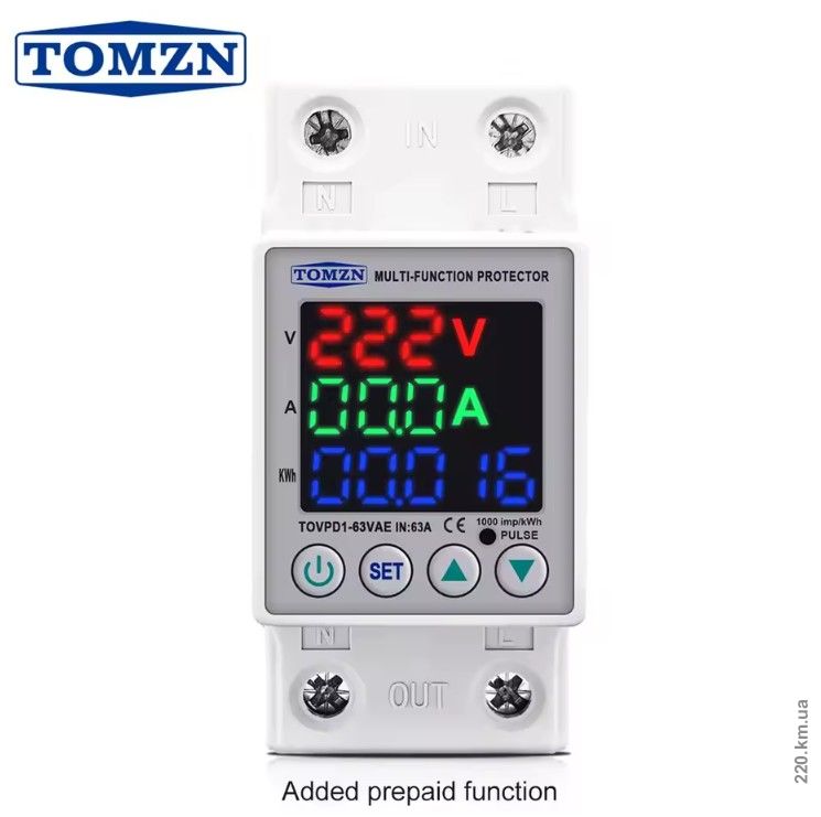 Adjustable VA Protector with Power-On Delay Time— 230V, 63A