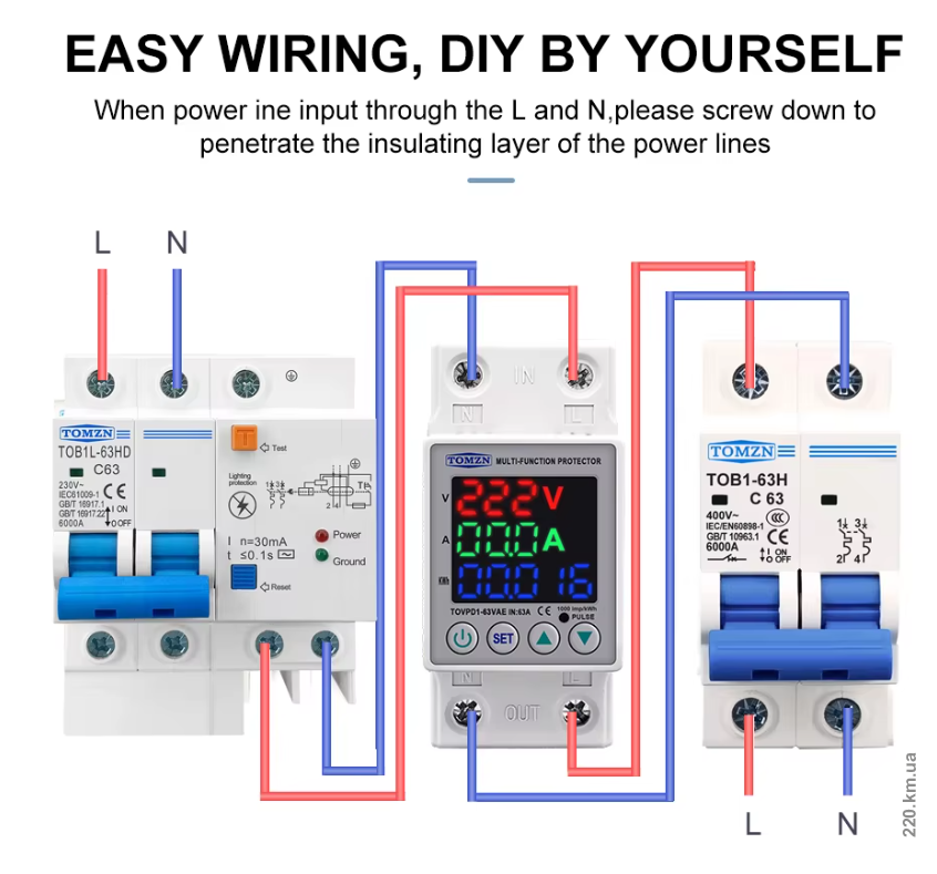 Adjustable VA Protector with Power-On Delay Time— 230V, 63A - Image 4