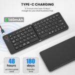 Rechargeable Ultra Slim Folding Pocket Bluetooth Keyboard - Image 2