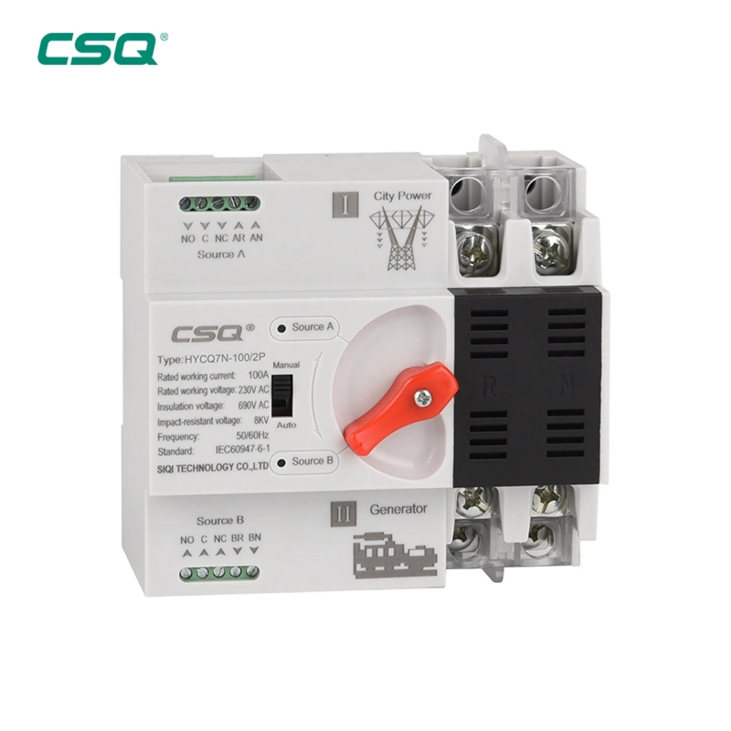 100A ATS CSQ 1 100A Dual Power Automatic Transfer Switch (ATS) - Image 1