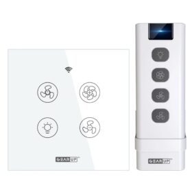 Wi-Fi & Remote Control Switch—Fan & Light (White)