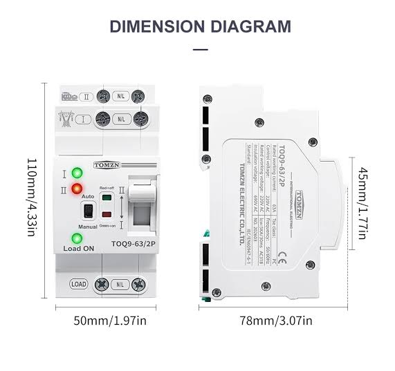 63A Dual Power Mini ATS for Solar PV System - Image 4